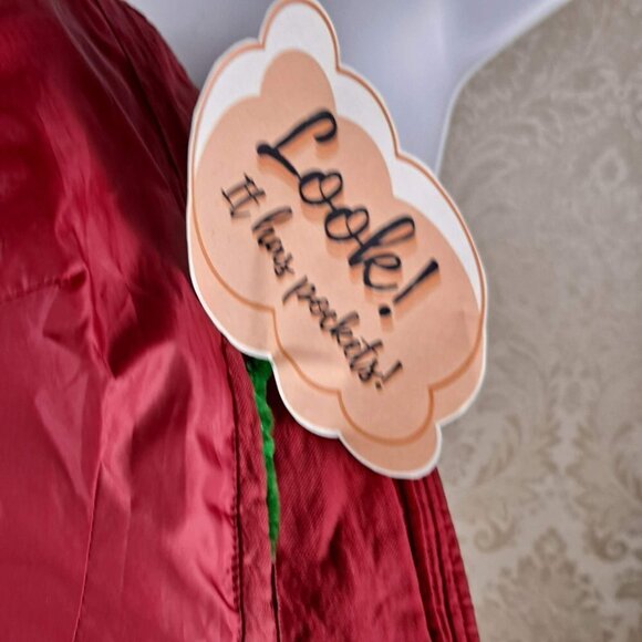 Hampsheer Size Medium Red Puffy Jacket Full Zip Detacheable Fur Collar EUC - Picture 11 of 16